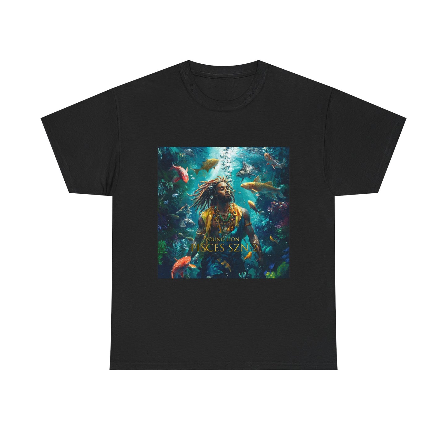 Aquatic Dreams Pisces SZN 2 Unisex Heavy Cotton Tee, Underwater Art Shirt, Ocean Lover Gift, Casual Wear, Beach Day Outfit, Summer Vibes