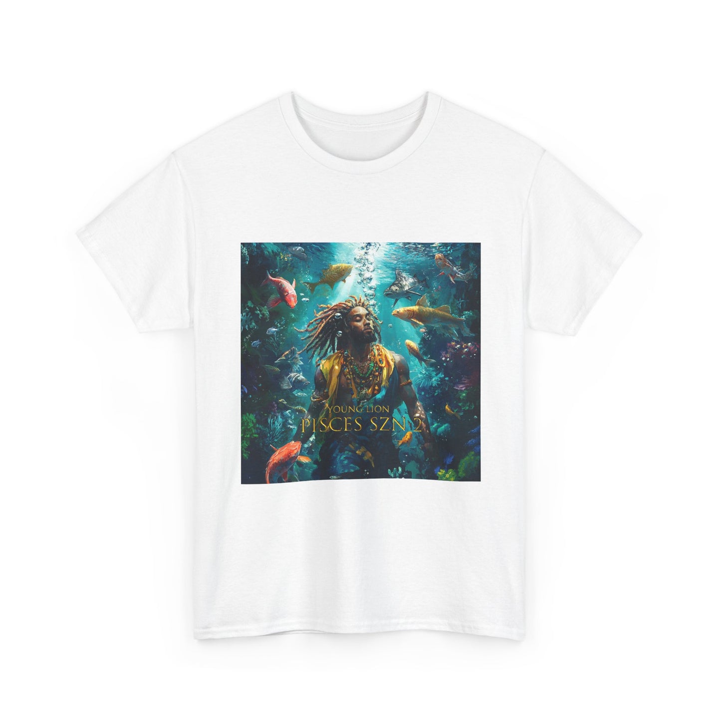 Aquatic Dreams Pisces SZN 2 Unisex Heavy Cotton Tee, Underwater Art Shirt, Ocean Lover Gift, Casual Wear, Beach Day Outfit, Summer Vibes