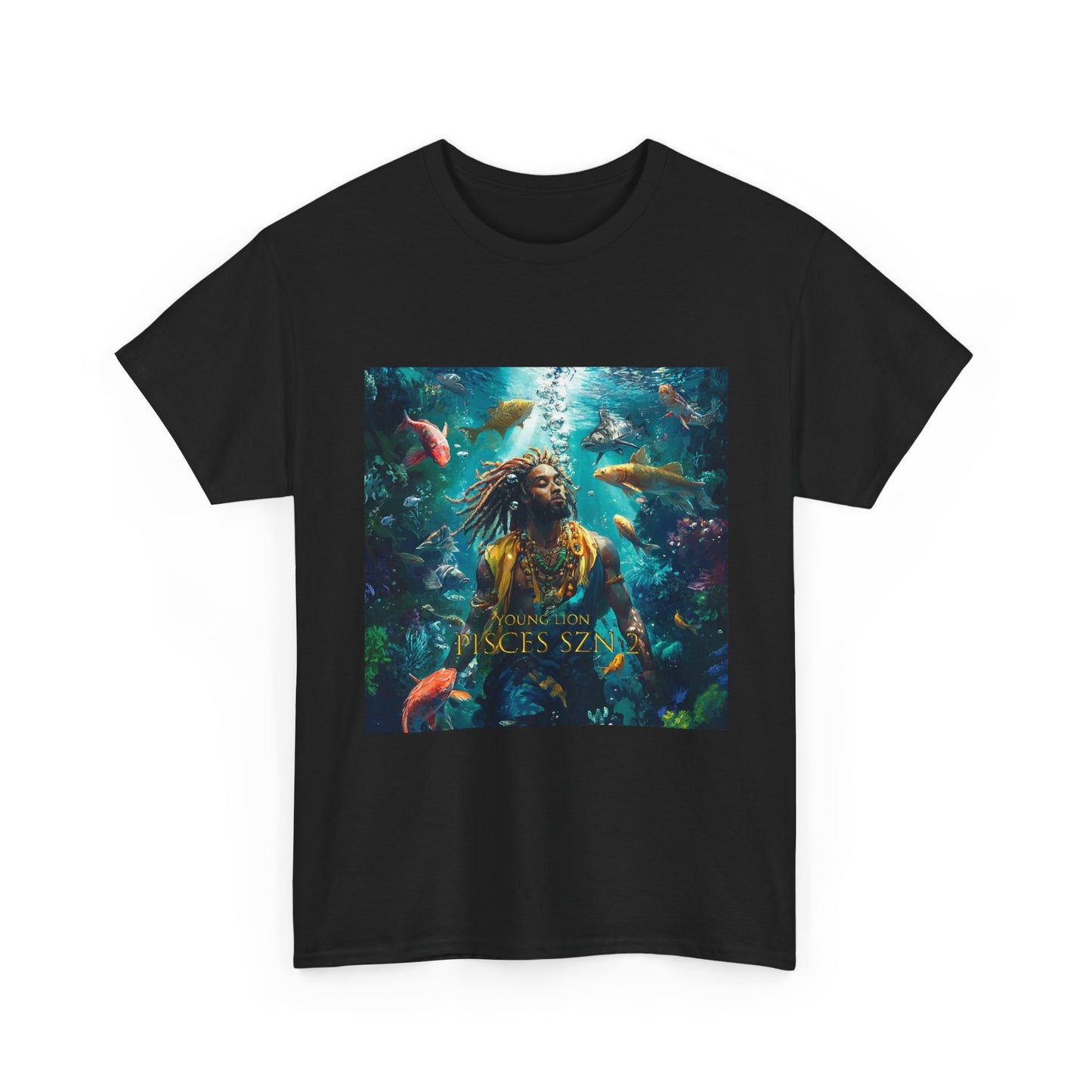 Aquatic Dreams Pisces SZN 2 Unisex Heavy Cotton Tee, Underwater Art Shirt, Ocean Lover Gift, Casual Wear, Beach Day Outfit, Summer Vibes