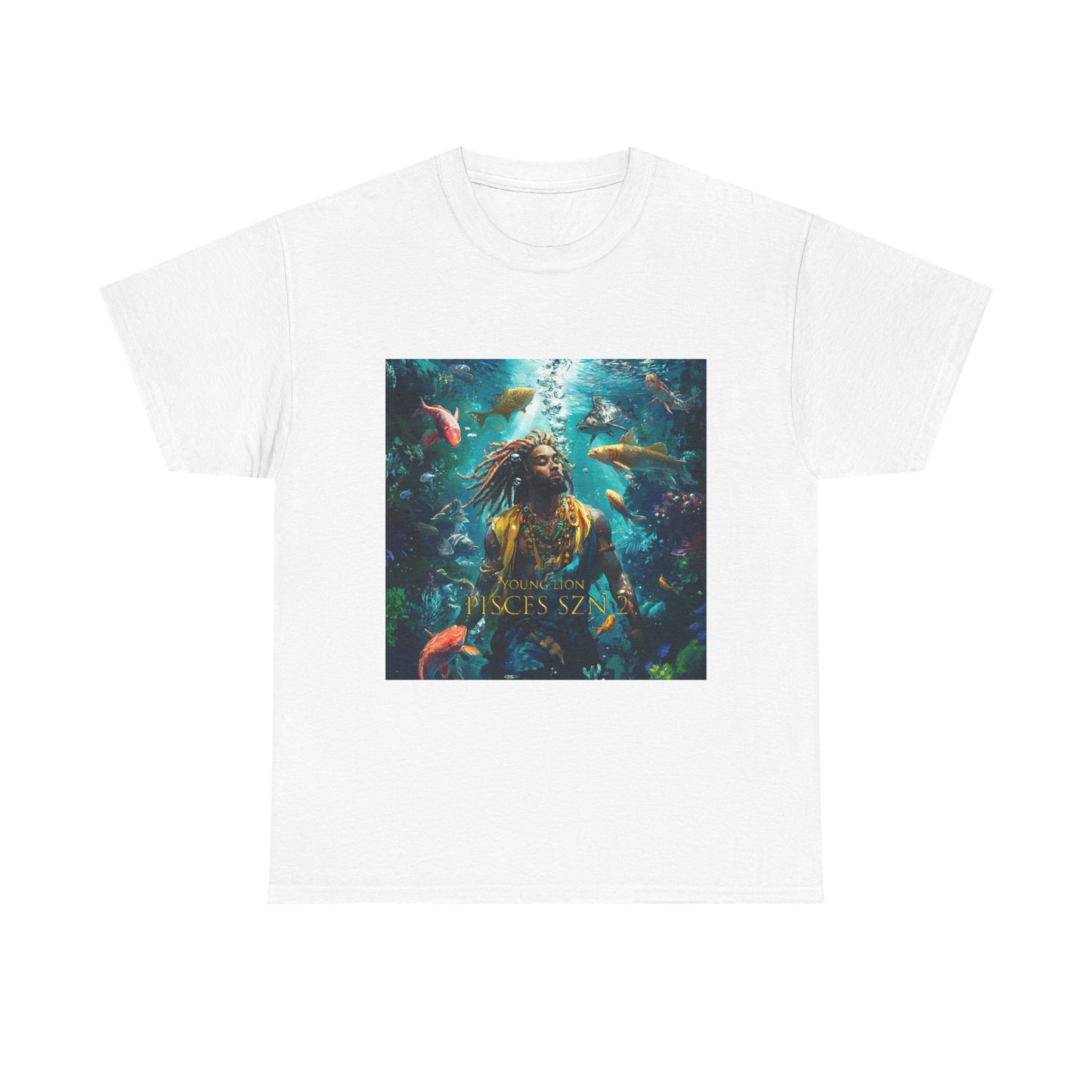 Aquatic Dreams Pisces SZN 2 Unisex Heavy Cotton Tee, Underwater Art Shirt, Ocean Lover Gift, Casual Wear, Beach Day Outfit, Summer Vibes